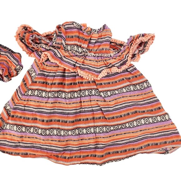 New 12M Jessica Simpson Baby Dress Outfit Ruffle Cold-Shoulder Diaper Cover - Picture 9 of 11